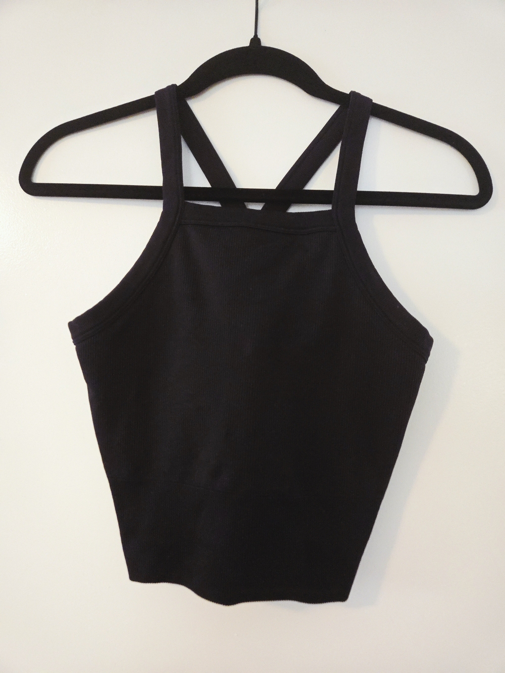 Black Strappy Ribbed Tank Top - Women